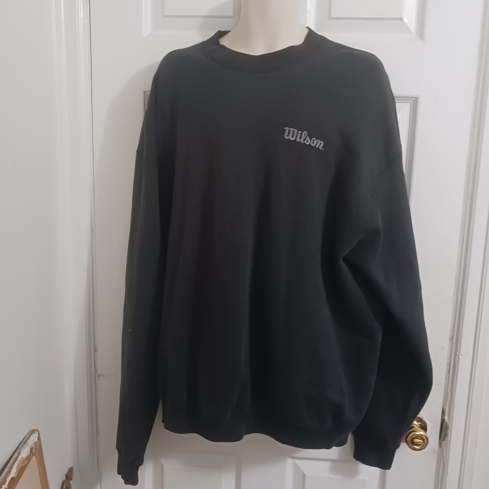 Wilson Sweatshirt Big Men 3X Black Crewneck USA Sweat Activewear Big Guy Vtg